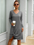 V Neck Twist Hem Tee Dress